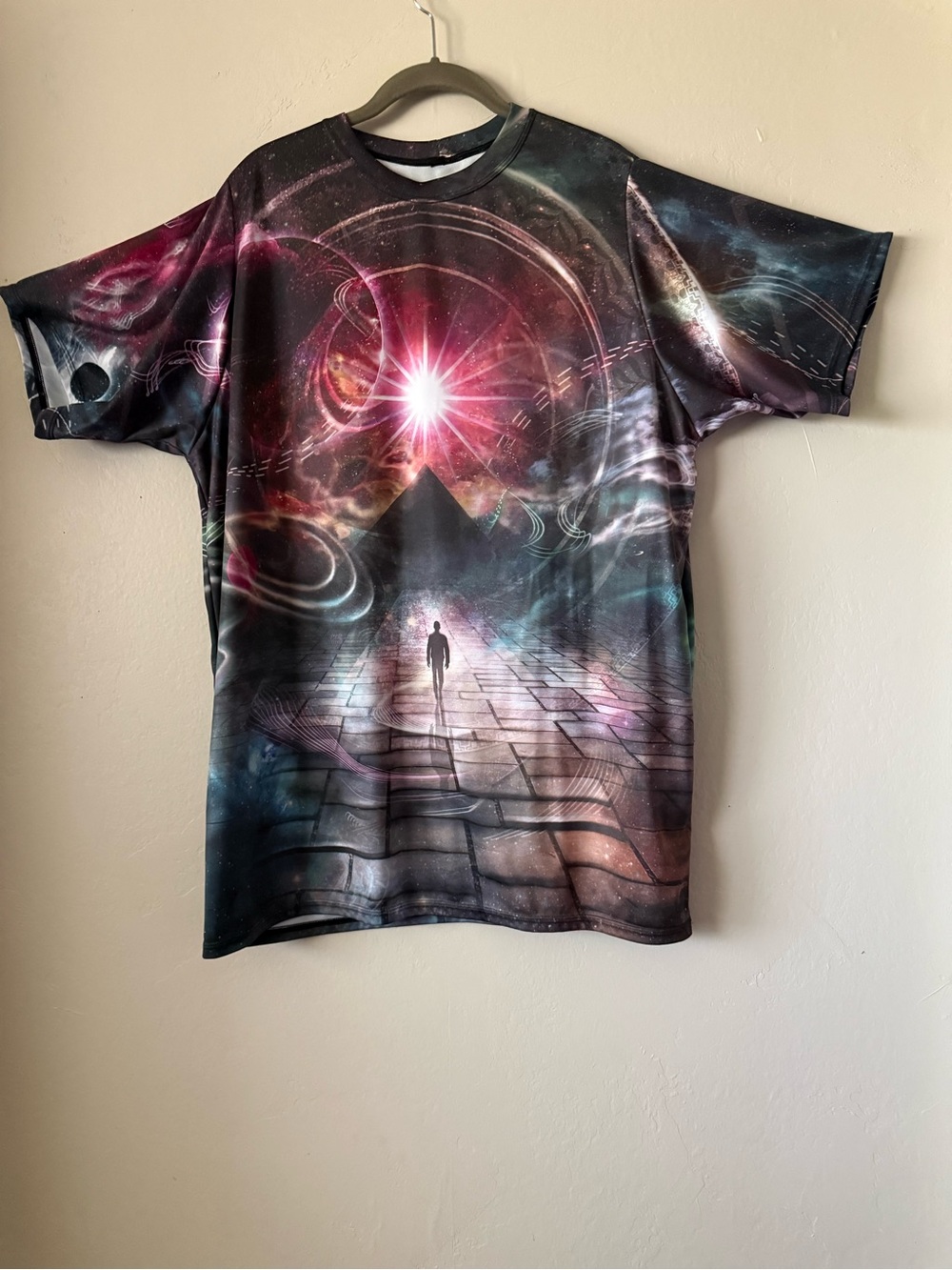 Graphic Tee Cosmic Space Pyramid Shirt